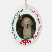 Pet Naughty List Weihnachten Keramik Ornament (Rechts)