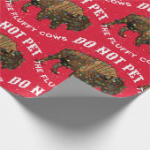 Pet nicht die flauschigen Kühe Weihnachtsgelbstein Geschenkpapier (Ecke)