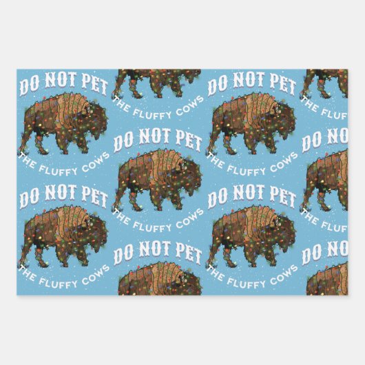 Pet nicht die flauschigen Kühe Weihnachtsgelbstein Geschenkpapier Set (Vorderseite 3)
