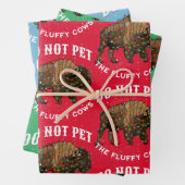 Pet nicht die flauschigen Kühe Weihnachtsgelbstein Geschenkpapier Set (Beispiel)