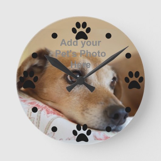 Pet Paare mit dem Foto Wall Clock Runde Wanduhr (Vorderseite)