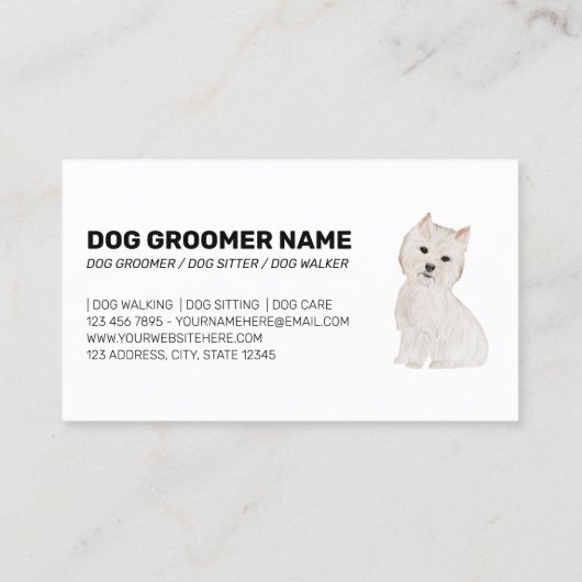 Pet Pattern West Highland Terrier Dog Visitenkarte (Rückseite)