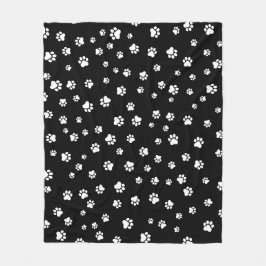 Pet Paw - Auto oder Hund Nahtloses Muster Fleecedecke