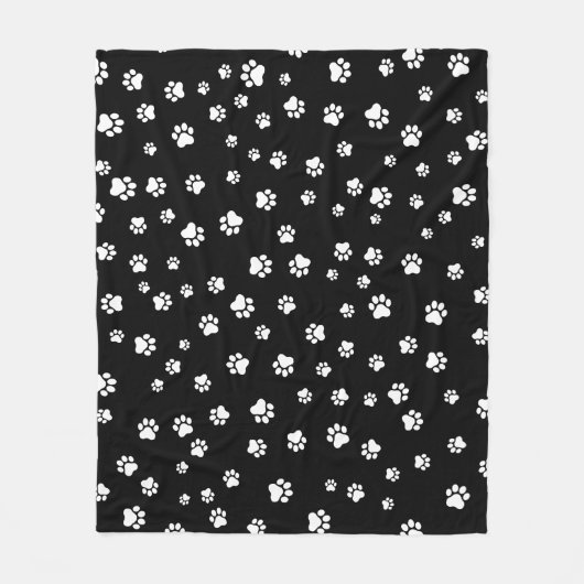 Pet Paw - Auto oder Hund Nahtloses Muster Fleecedecke (Vorderseite)