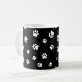 Pet Paw - Auto oder Hund Nahtloses Muster Kaffeetasse (Vorderseite Links)