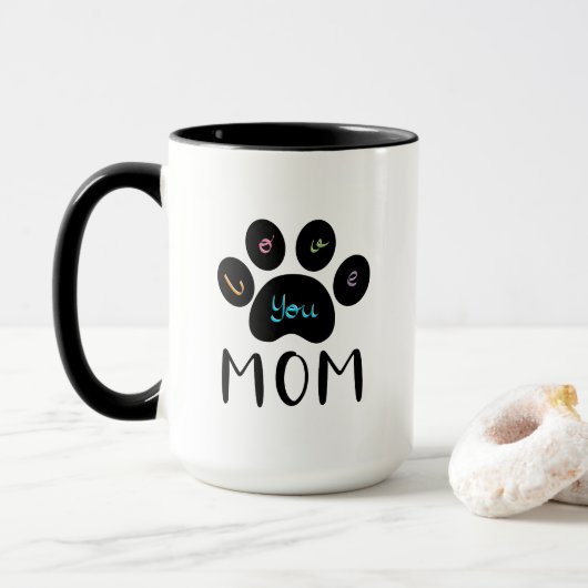 Pet Paw Dog Katze Liebe Sie MAMA Kaffee Tasse (Mit Donut)