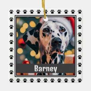 Pet Paw druckt Personalisiertes Pet Name Foto Keramikornament