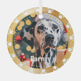 Pet Paw druckt Personalisiertes Pet Name Foto Ornament Aus Glas