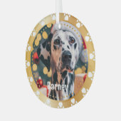 Pet Paw druckt Personalisiertes Pet Name Foto Ornament Aus Glas (Vorderseite links)