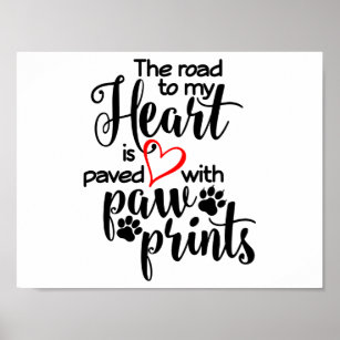 Pet Paw Heart Poster
