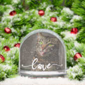 Pet Paw Liebe | Modernes Skript-Personalisiertes F Schneekugeln (Weihnachten)