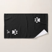 Pet Paw & Monogram auf dem Black Bath Handtuch Set (Handtuch)