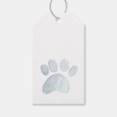 Pet Paw Print Aquarell Kunst, grau Spaß Geschenkanhänger (Vorderseite)