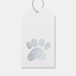 Pet Paw Print Aquarell Kunst, grau Spaß Geschenkanhänger