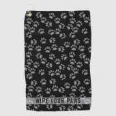 Pet Paw Print Black und Grau Custom Golf Handtuch (Vorderseite)