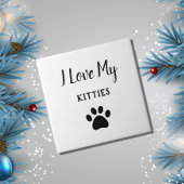 Pet Paw Print Cats Schwarz-weiß Fliese