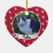 Pet Paw Print Foto Keepake Keramik Ornament (Vorne)
