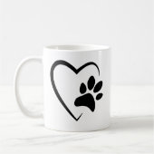 Pet Paw Print Heart Tasse (Links)