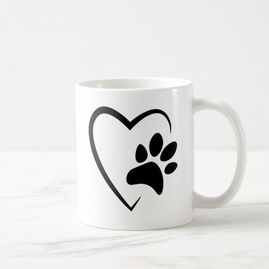 Pet Paw Print Heart Tasse (Rechts)