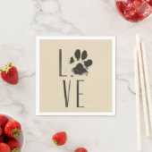 Pet Paw Print Liebe Typografie Serviette (Beispiel)