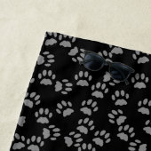 Pet Paw Print Pattern Cat Lover Black Beach Handtu Strandtuch (Beispiel)