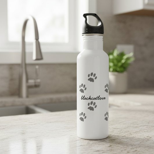 Pet Paw Print Personalisiert Chat Lover Water Flas Edelstahlflasche