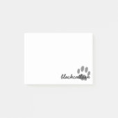 Pet Paw Print Personalisiert Chat Lover White Post-it Klebezettel (Vorderseite)