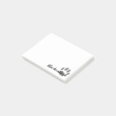 Pet Paw Print Personalisiert Chat Lover White Post-it Klebezettel (angewinkelt)