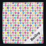 Pet Paw Print Personalisiert Rainbow Halstuch<br><div class="desc">Dieses Design kann in dem Bereich personalisiert werden, der durch das Ändern des Fotos und/oder Textes zur Verfügung gestellt wird. Oder Sie können es anpassen, indem Sie den Mausklick auswählen, um weitere Optionen anzupassen und die Farbe, den Hintergrund, den Text, die Textfarbe oder den Textstil zu löschen oder zu ändern,...</div>