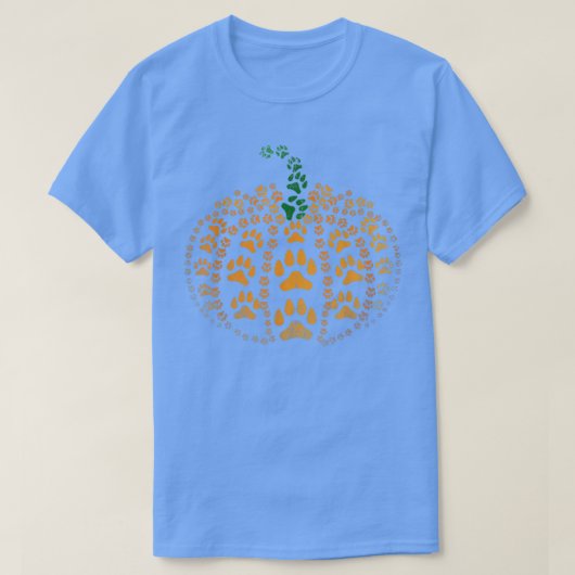 Pet Paw Print Pumpkin T - Shirt (Design vorne)
