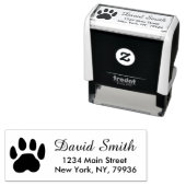 Pet Paw Print Rücksendeadresse Dog oder Katze Nied Permastempel (Beispiel)