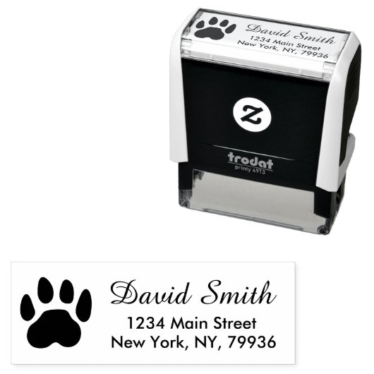 Pet Paw Print Rücksendeadresse Dog oder Katze Nied Permastempel (Beispiel)