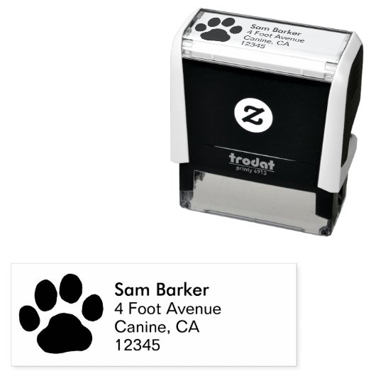 Pet Paw Print Rücksendeadresse Dog oder Katze Nied Permastempel (Beispiel)