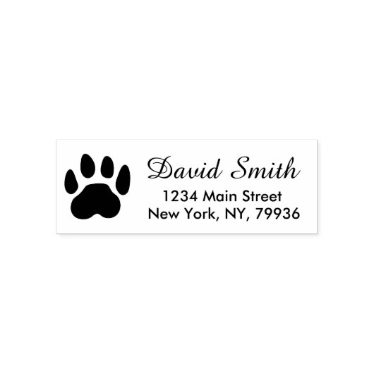 Pet Paw Print Rücksendeadresse Dog oder Katze Nied Permastempel (Design)