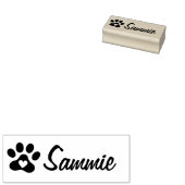 Pet paw print with heart custom cat dog name gummistempel (Stempel)