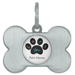 "Pet Paw Print with Liebe You" individuell anpassb Tiermarke