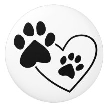 Pet Paw Prints auf Herz