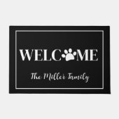Pet Paw Willkommen bei Name Doormat Fußmatte (Vorderseite)