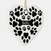 Pet Paws Christmas Ornament Heart Shaped Dog Paw (Rechts)