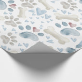 Pet Paws Knochen und Herz Geschenkpapier (Ecke)