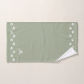 Pet Paws & Monogram on Sage Green Bath Towel Set (Handtuch)