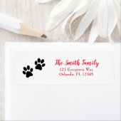 Pet Paws Painting Black Cat Hund Rücksendeadresse (Insitu)