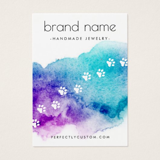 Pet Pay druckt Ohrring-Karte mit Aquarellfarbe (Vorderseite)