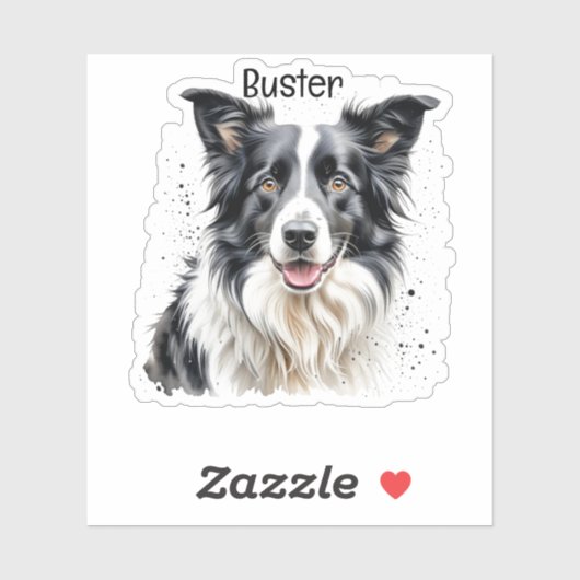 Pet Photo Add Pet Name Personalize Aufkleber (Blatt)