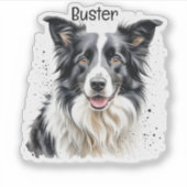 Pet Photo Add Pet Name Personalize Aufkleber (Vorderseite)