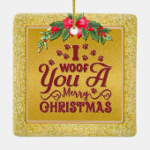 Pet Photo Christmas, Keepsake for Dog Lovers Keramikornament (Rückseite)