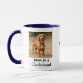 Pet Photo Dachshund Paw Blue Personalize Tasse (Links)