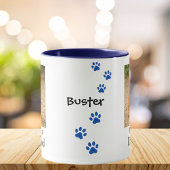 Pet Photo Dachshund Paw Blue Personalize Tasse