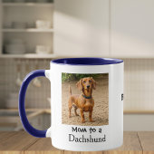 Pet Photo Dachshund Paw Blue Personalize Tasse