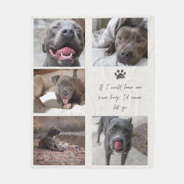 Pet Photo Memorial Blanket with Minimal Text & Paw Fleecedecke
